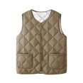 thumbnail image 4 of Women's Lightweight Down Vest, Sleeveless Quilted Puffer Jacket with Cotton Blend Shell, Warm Winter Insulated Vest, Slim Fit Casual Sleeveless Coat for Women, Cold Weather Thermal Vest Khaki XXXXXL, 4 of 4