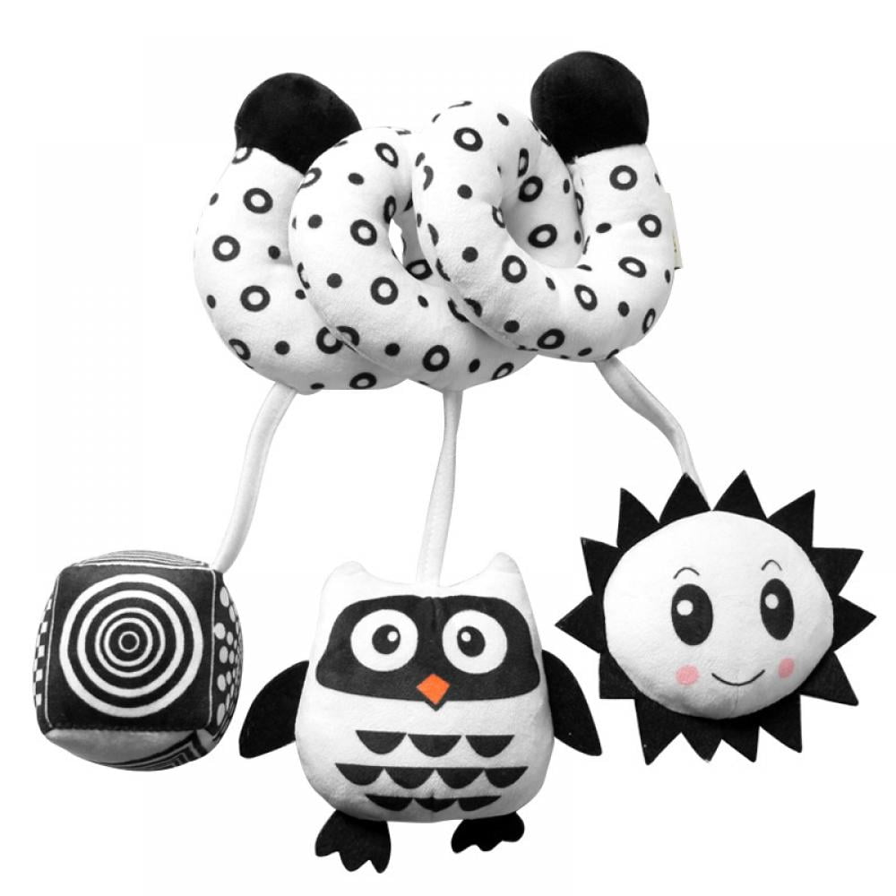 Newborn Stroller Toys, Hanging Baby Toys High Contrast Black and White  Animal Rattle Music Toy Infant Sensory Toys for Boys Girls 0 3 6 12 Months