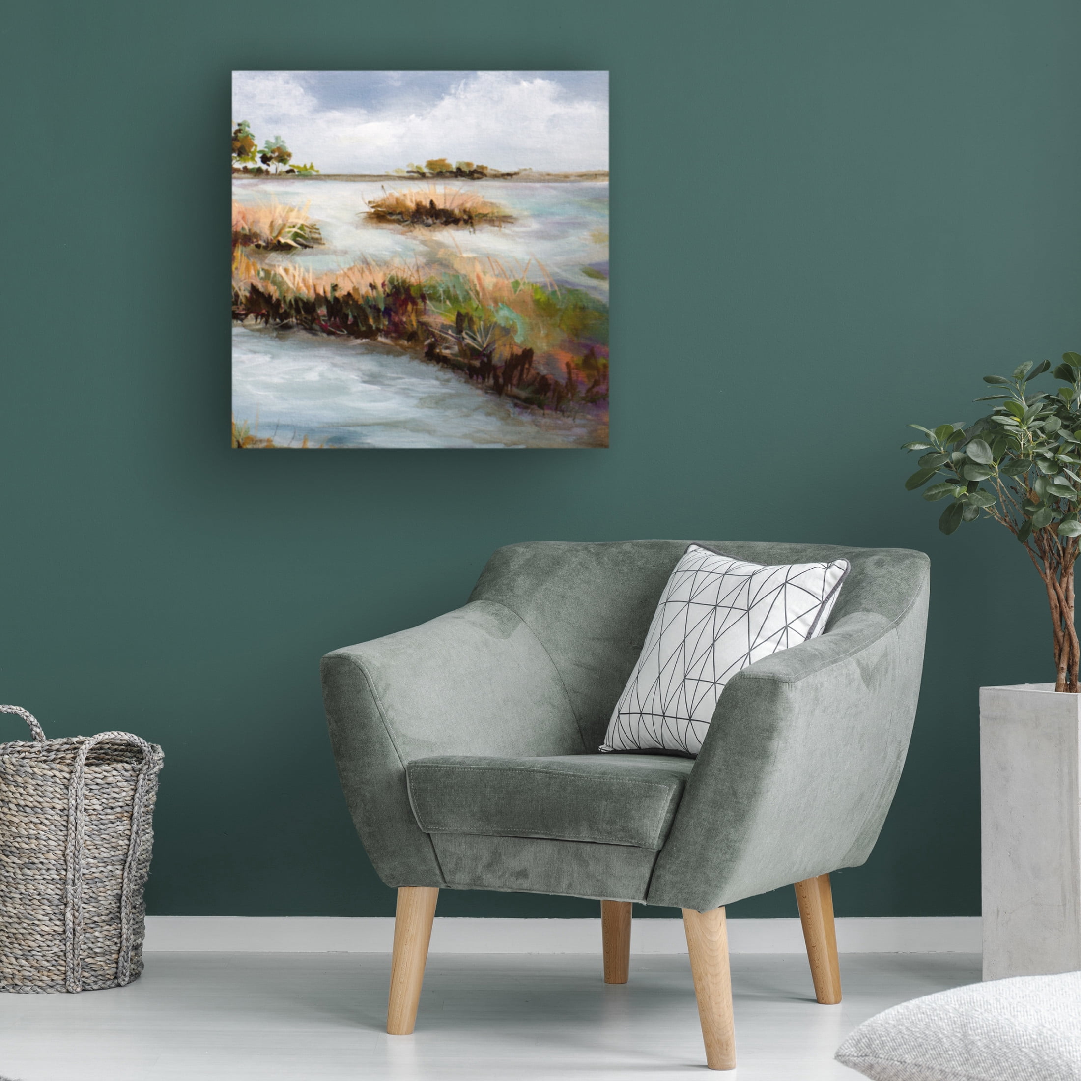 Canvas Wall Art - Karen Hale 'Can You Hear The Bird Song II' Wall Art for Living Room, Bedroom, or Office Décor by Trademark Fine Art - 14 x 14 Inches