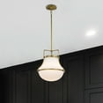 thumbnail image 3 of Nuvo Lighting Valdora 1 Light Pendant - 14 Inches - Natural Brass Finish - White Opal Glass - Natural Brass, 3 of 17