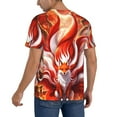 thumbnail image 2 of Rateoe Red Sun Flame Fox Pattern Men’s Baseball Short Sleeve Polo Shirt, Midweight Men's Shirt Golf Shirt Polo Shirts Quick Dry Short-4X-Large, 2 of 7