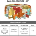 thumbnail image 4 of Fall Autumn Leaves Print Tablecloth Round 60 Inch, Color Harvest Leaf Table Cloth Cover Polyester Waterproof Fabric for Thanksgiving Holiday Home Party Wedding Picnic, 4 of 6