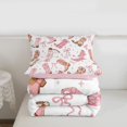 thumbnail image 6 of jejeloiu Pink Cowgirl Boot Bow Full Size Comforter Sets Kids,Cute Western Print Bedding Sets,Reversible,3-Piece, 6 of 8