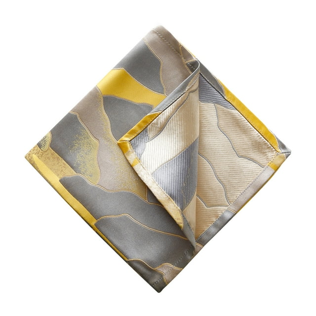 Nvzi Servilletas de tela de jacquard de damasco, 2 unidades, impermeables, a prueba de derrames, de poliéster, color amarillo y gris, 18,11 x 18,11 pulgadas