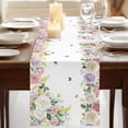 thumbnail image 3 of Table Runners 72 Inches Long Dress Scarves, Pink White Flowers Farmhouse Kitchen/Dining Table Runner, Coffee Tablerunners, Spring Floral Elegant Pastoral Botanical 18x72 Inch, 3 of 9