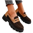 thumbnail image 5 of Tao Tao Womens Loafers Shoes Platform Chunky Penny Loafer Lug Sole Comfortable Slip On Work Office Business Casual Dress Shoes Brown 38, 5 of 9