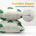 thumbnail image 4 of Christmas Tree Pillow Covers 18x18 Set of 2 Green Beige Xmas Snow Rustic Decorative Outdoor Farmhouse Zipper Pillowcases Decorations Winter Holiday Throw Cushion Cover Decor for Couch Sofa Bed, 4 of 6