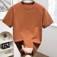 thumbnail image 3 of Daiosportswear Mens T Shirt - Short Sleeve Crew Neck Soft Fitted Elastic Tees Fresh Classic Tshirts Orange XXXXL(XXXXL), 3 of 9