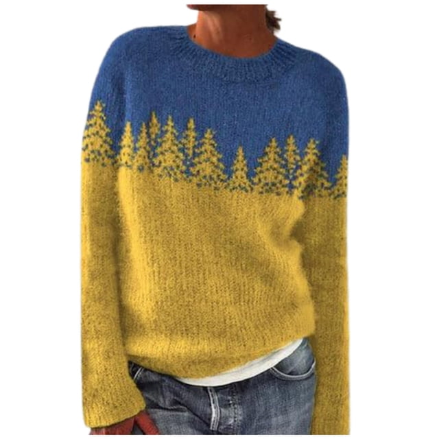 Chandails pour Femmes Hiver Automne Mignons Chandails Décontractés Amples à Manches Longues Pulls pour Femmes Hauts de Chandail Tricotés