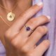 thumbnail image 3 of Corazón Mar Zafiro Circón Negro Anillo en Forma de Anillo Decorativo para Niñas Anillo de Luz Boda Compromiso Artesanía, 3 of 4