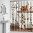 thumbnail image 5 of Vintage Shower Curtain for Bathroom Decor, Welcome to Your Home Farmhouse Cotton Bottle Waterproof Fabric Shower Curtain, 54"x78" Set with 12 Hooks, 5 of 9