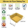thumbnail image 3 of 2-Pack Square Silicone Air Fryer Liners 8.2 inch for 3.8-6.5 QT Airfryer Reusable Air Fryer Pot Air Fryer Inserts for Oven Microwave Accessories, 3 of 5