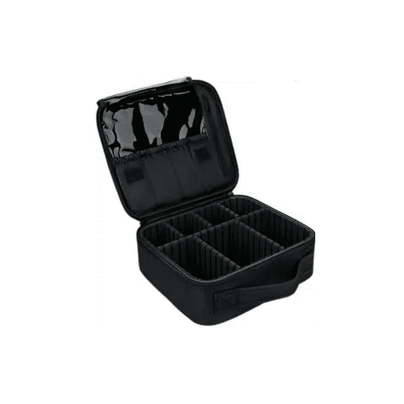 Maletín DE Maquillaje Cosmetiquera Con Divisor Ajustable Negro Malubero Malu2266