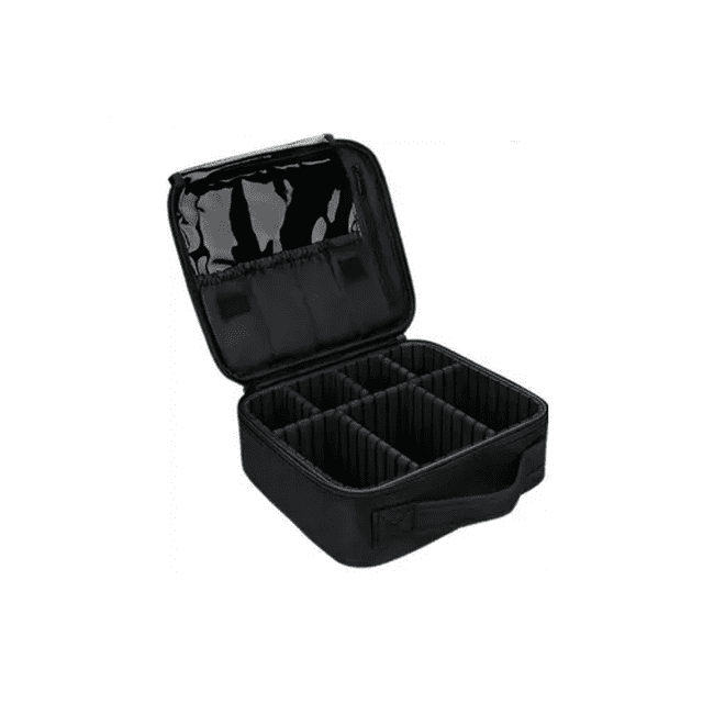 Maletín DE Maquillaje Cosmetiquera Con Divisor Ajustable Negro Malubero Malu2266