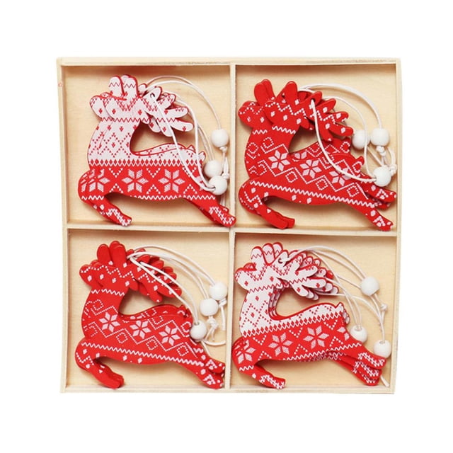 Árbol De Navidad Colgante Decoraciones Colgantes De Madera Árbol De Navidad Conjunto De Decoración Suministros Para Manualidades De Navidad 12 Uds seitruly HA041401-02