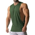 thumbnail image 6 of Difdany Men's Cut Off Shirts Muscular Cut Open Sides Bodybuilding Tank Top Gym Workout T-Shirt Army Green L, 6 of 8