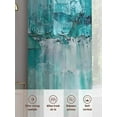 thumbnail image 6 of Abstract Oil Painting Sheer Curtains 45 Inches Long 2 Panels Watercolor Green Street Art Light Filtering Semi Sheer Window Curtains Drapes for Bedroom Living Room 52"x45", 6 of 7