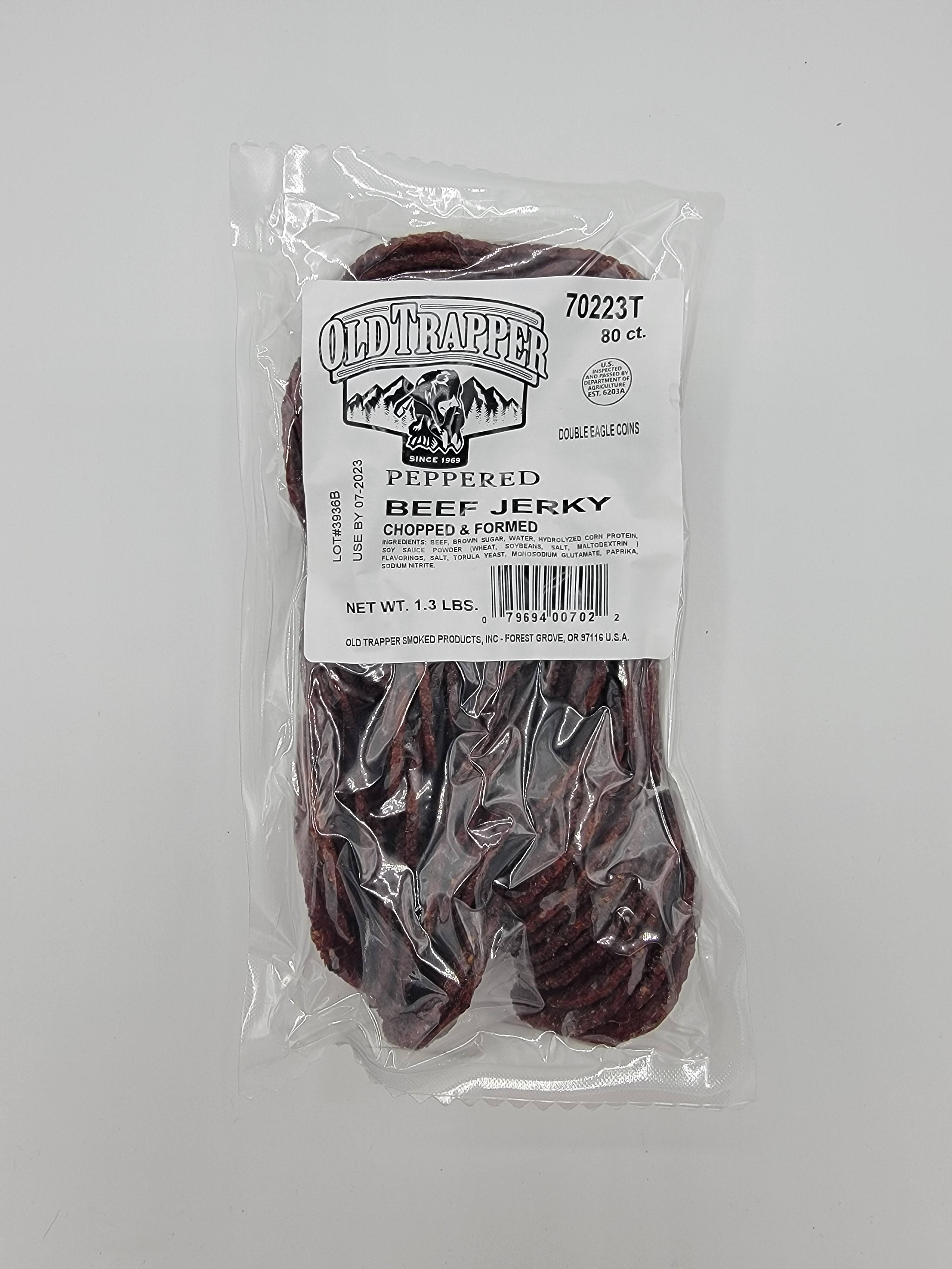 Old Trapper Beef Jerky Double Eagle Refill Bags, Peppered 80 ct