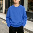 thumbnail image 2 of YOUYEDIAN Base Layer for Boys Casual Long Sleeve Crewneck Solid Color Shirt, 2 of 5