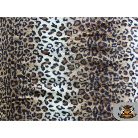 Fleece Printed Winter Fabric Leopard mocha / 58" Wide/ Sold by the yard S-581