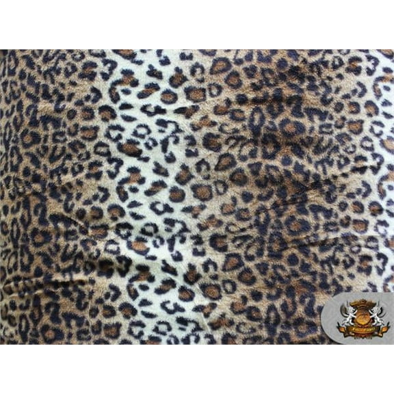 Fleece Printed Winter Fabric Leopard mocha / 58" Wide/ Sold by the yard S-581