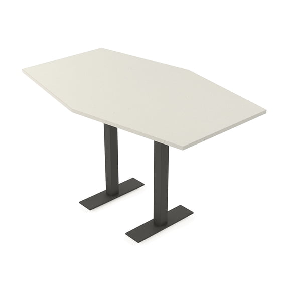 Hexagon Bistro Height Meeting Table T-Shaped Metal Base 46x84 Bar Table