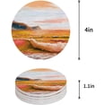 thumbnail image 1 of FMSHPON Hand Drawn Orange Sea Waves Summer Beach Oil Painting Art Set of 4 Round Coaster for Drinks, Absorbent Ceramic Stone Coasters Cup Mat with Cork Base for Coffee Table Bar Decor, 1 of 6