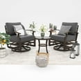 thumbnail image 6 of ALAULM Aluminum Patio Furniture Set with 2 Swivel Chairs 7-seat Metal Outdoor Furniture Patio Sectional Sofas Patio Conversation Set w/5.1" Cushions for Patio, Backyard, Poolside-Black, 6 of 8