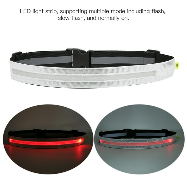 1 PCS LED Belt, Washable Black Sports Belt, Running for Night