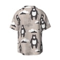 thumbnail image 2 of Vsdgher Cartoon Bear Brown Print Men's Wrinkle Free Untucked Cuban Shirt Business Casual Button Down Shirts Short Sleeve Shirt, 2 of 7