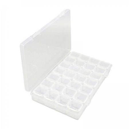 Miulika 3xFly Tying Beads Container 28 Compartment Waterproof Clear Fishing Tackle Box