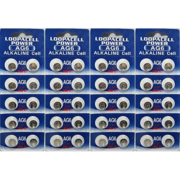 40 LOOPACELL AG6 Alkaline Button Cell Batteries