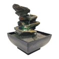 thumbnail image 1 of Mini fuente de agua de mesa, rocas de río decorativas con luces Fuente de cascada de 4 niveles para interiores para regalos de decoración de Feng Shui Estilo A Gloria Fuente de mesa, 1 of 9