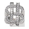 thumbnail image 2 of Dollar Symbol Rings for Men Luxury Shiny Rings Iced out Big Hip Hop Cubic Zirconia Men Rings, 2 of 9
