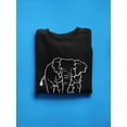 thumbnail image 3 of Elephant White Silhouette Sweatshirt Women -Image by Shutterstock, Female 3X-Large, 3 of 4