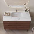 thumbnail image 4 of Bathroom Vanity 35.4" Farmhouse Free-standing Sintered Stone Bathroom Vanity with Undermount Sink, Waterproof Multi-layer Solid Wood, 4 Drawers Storage, Wall-Mounted,Vanity With Sink, 4 of 21