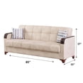 thumbnail image 2 of Beyan Signature Colombia 85" Microfiber Convertible Sleeper Sofa in Cream/Brown, 2 of 4