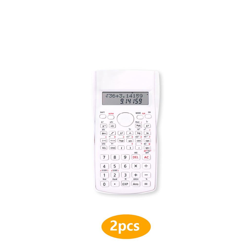 2pcs Scientific Calculator Students Digital 12 Digits 2 Line Display