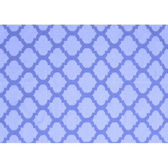 Ahgly Company Machine Washable Indoor Rectangle Trellis Blue Modern Area Rugs, 8' x 10'