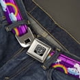 thumbnail image 2 of Buckle-Down Belt, Seatbelt Buckle Belt, Unicorns Rainbows Stripes Purple, Youth 22 to 32 Inches, 2 of 9