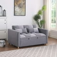 thumbnail image 3 of Aukfa 53.5" Convertible Loveseat Sleeper, Pull Out Sofa Bed, Teddy, Gray, 3 of 9