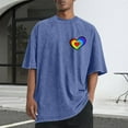 thumbnail image 2 of biudgviw Big and Tall Valentine Shirt for Men Drop Shoulder Heart Print Graphic Tees Soft Crewneck Short Sleeve T Shirts Streetwear S-5XL, 2 of 5