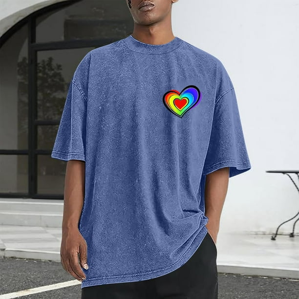 Tops para hombre, blusas y camisas de cuello redondo y manga corta para hombre, camisetas deportivas informales con estampado desgastado para hombre, blusas de cuello redondo y manga corta para hombre