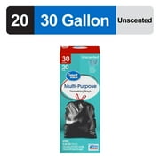 30-Gallon Drawstring Multi-Purpose Large Trash Bags, 20 Bags