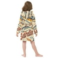 thumbnail image 7 of FORMRS Niños Bathrobe Unisex Hooded Robe Soft Plush Pajamas Sleepwear, Size 10-12T, Beige Sardines Pattern, 7 of 7