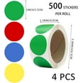 thumbnail image 2 of Colorful dot Stickers, 25mm Small Stickers Round, can be Used for Label Decoration DIY Office Scrapbook Gift Bag envelopes, 500 Stickers per roll, Multi-Color (red, Yellow, Green, Blue), 2 of 5
