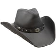 thumbnail image 2 of Stetson Men's Roxbury Shapeable Leather Cowboy Western Hat, Black, X-Large, 2 of 3