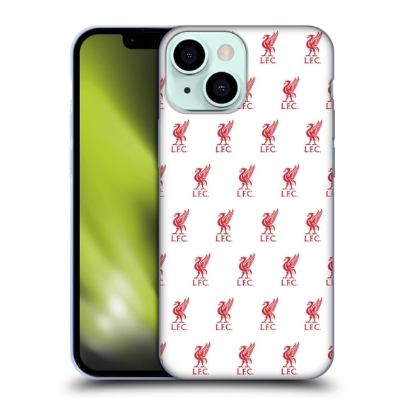 Head Case Designs Officially Licensed Liverpool Football Club Crest & Liverbird Patterns 1 White Soft Gel Case Compatible with Apple iPhone 13 Mini