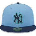 thumbnail image 2 of Men's New Era Light Blue/Navy New York Yankees Green Undervisor 59FIFTY Fitted Hat, 2 of 5