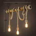 thumbnail image 2 of WOVTE Chandelier Pendant Novelty Rope, 3 Head Chandelier, Vintage Mood, Hemp Rope and Bamboo Pendant Lights, 2 of 5